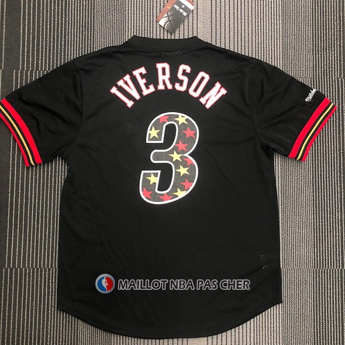 Maillot Manche Courte Philadelphia 76ers Allen Iverson NO 3 Noir2